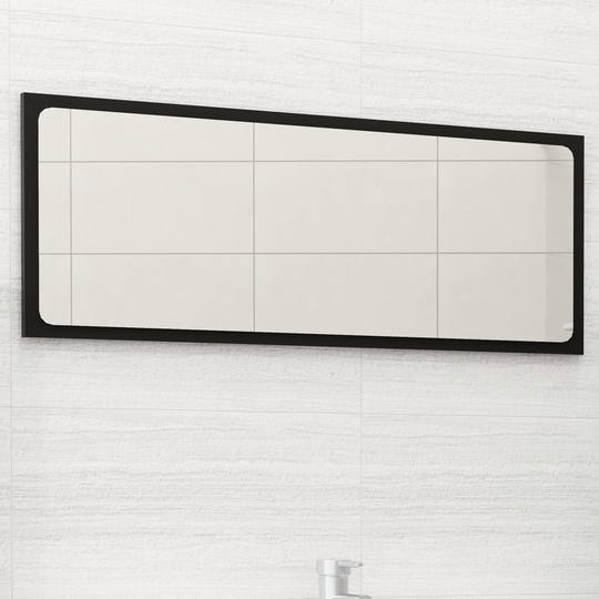 vidaXL Kylpyhuonepeili musta 90x1,5x37 cm lastulevy