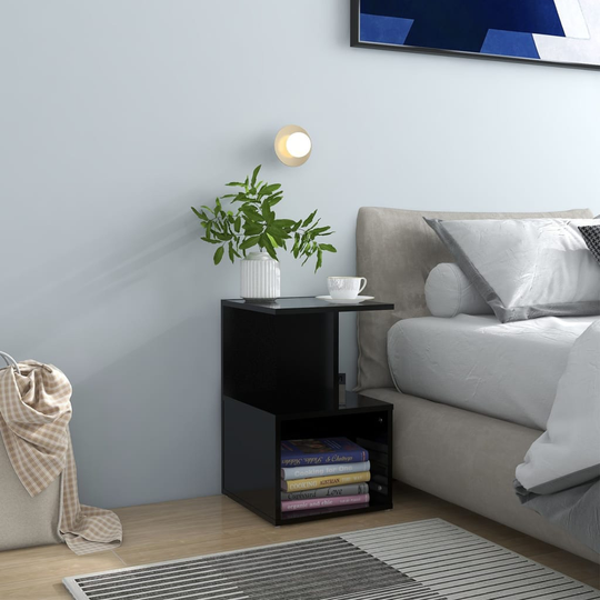 vidaXL Yöpöydät 2 kpl musta 35x35x55 cm lastulevy