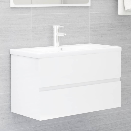 vidaXL Allaskaappi korkeakiilto valkoinen 80x38,5x45 cm lastulevy