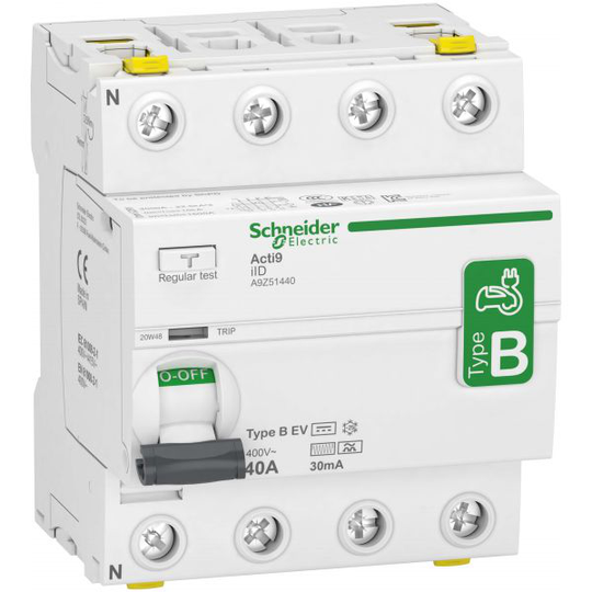 Schneider Electric Acti 9 iID Vikavirtasuoja B-EV, 4-napainen 40A, 30mA