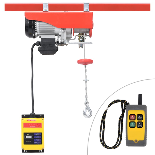 vidaXL Sähköinen nostin langattomalla kaukosäätimellä 1000W 300/600 kg