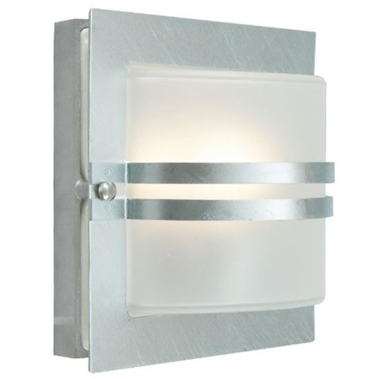 Norlys Bern 651 Seinävalaisin E27, 60W, IP54, opaali Galvanoitu