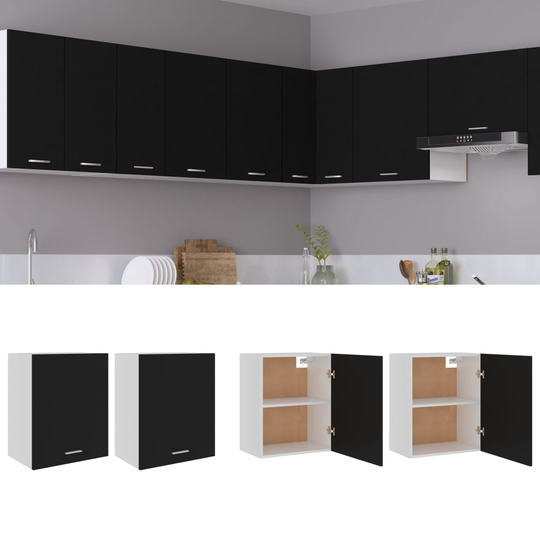 vidaXL Seinäkaapit 2 kpl musta 50x31x60 cm lastulevy