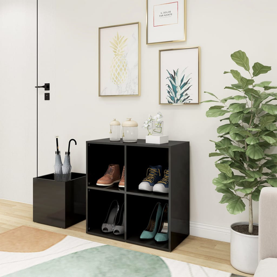 vidaXL Eteisen kenkäkaappi korkeakiilto harmaa 105x35,5x70 cm levy