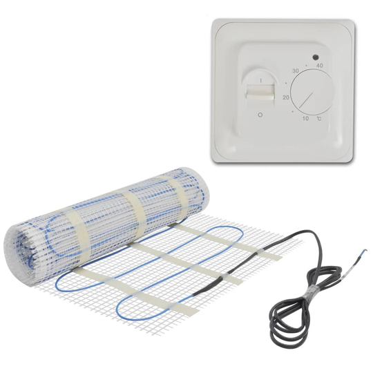 6 m² Lattian Alle Tuleva Lämmitysmatto 160 W/m² Twin Termostaattti