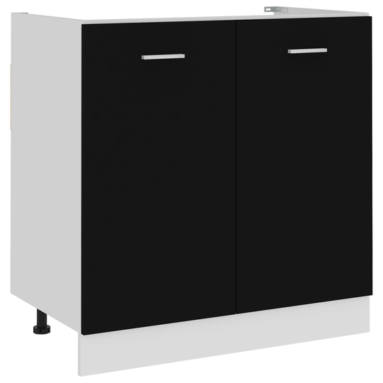 vidaXL Allaskaappi musta 80x46x81,5 cm lastulevy