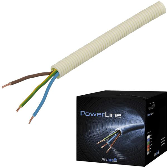 Pipelife FK PowerLine Kaapeli esireititetty, PVC- ja halogeenivapaa 3G2,5 mm², 16 mm x 100 m