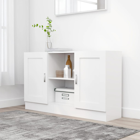vidaXL Senkki valkoinen 120x30,5x70 cm lastulevy