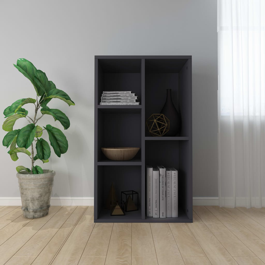 vidaXL Kirjahylly/senkki harmaa 50x25x80 cm lastulevy