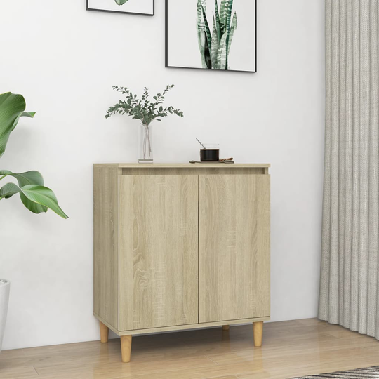 vidaXL Senkki täyspuujalat Sonoma-tammi 60x35x70cm lastulevy
