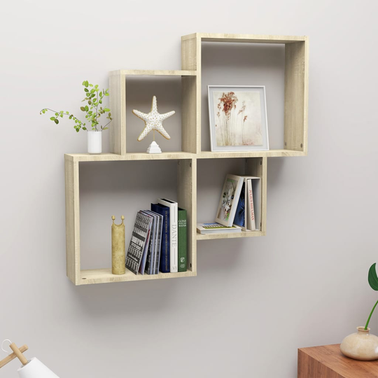 vidaXL Kuutioseinähylly Sonoma-tammi 80x15x78,5 cm lastulevy