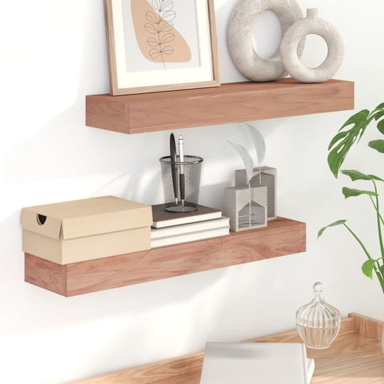 vidaXL Seinähyllyt 2 kpl 60x15x6 cm täysi tiikki