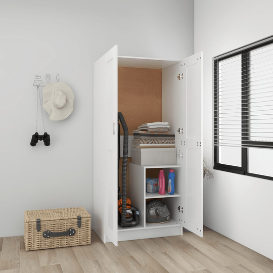 vidaXL Vaatekaappi valkoinen 82,5x51,5x180 cm lastulevy