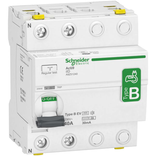 Schneider Electric Acti 9 iID Vikavirtasuoja B-EV, 2-napainen 40A, 30mA