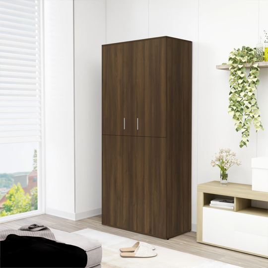 vidaXL Kenkäteline ruskea tammi 80x39x178 cm tekninen puu