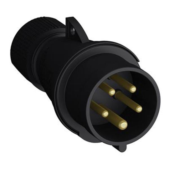 ABB 2CMA100551R1000 Pistotulppa 5-napainen, 16 A, CEE 416P6, punainen