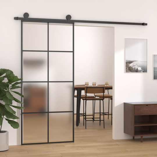 vidaXL Liukuovi alumiini ja ESG-lasi 90x205 cm musta