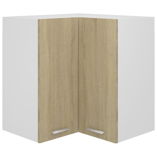 vidaXL Seinäkulmakaappi Sonoma-tammi 57x57x60 cm lastulevy