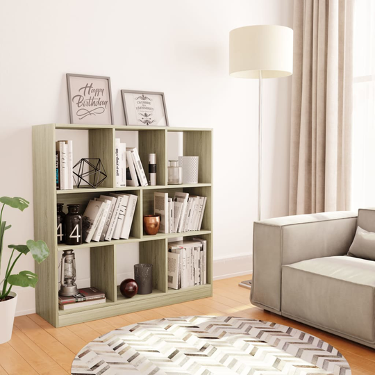 vidaXL Kirjahylly Sonoma tammi 97,5x29,5x100 cm lastulevy