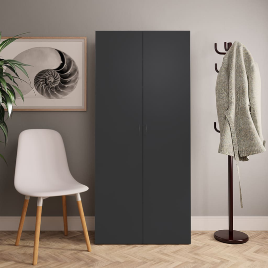 vidaXL Kenkäkaappi harmaa 80x35,5x180 cm lastulevy