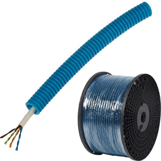 Pipelife Kat6/KTV PowerFlex Multimediakaapeli Esireititetty 1xUTP6, 16 mm x 250 m