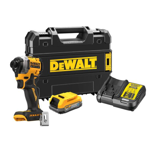Dewalt DCF850E1T-QW Iskevä ruuvinväännin mukana 1 kpl 1,7 Ah:n akku ja laturi