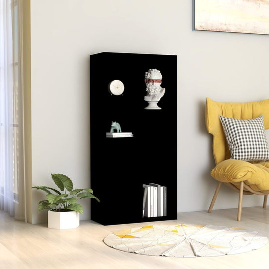 vidaXL Kirjahylly musta 50x25x106 cm lastulevy