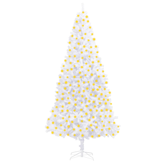 vidaXL Tekojoulukuusi LED-valoilla 300 cm valkoinen