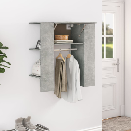 vidaXL Eteisen kaappi betoninharmaa 97,5x37x99 cm tekninen puu