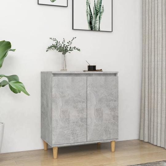 vidaXL Senkki täyspuujaloilla betoninharmaa 60x35x70cm lastulevy
