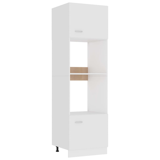 vidaXL Mikroaaltouunin kaappi valkoinen 60x57x207cm lastulevy