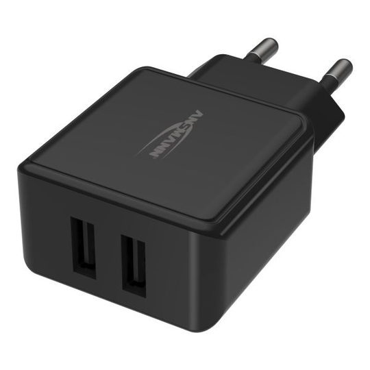 Ansmann HC212 svart USB-laturi musta Puhelinlaturi