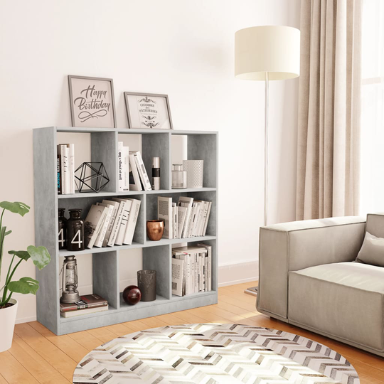 vidaXL Kirjahylly betoninharmaa 97,5x29,5x100 cm lastulevy
