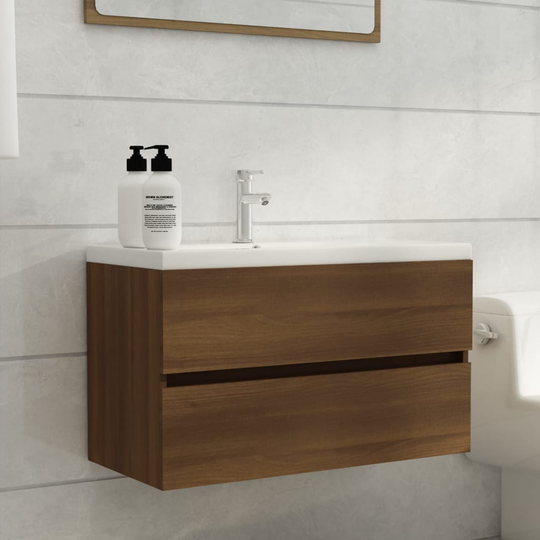 vidaXL Allaskaappi ruskea tammi 80x38,5x45 cm tekninen puu