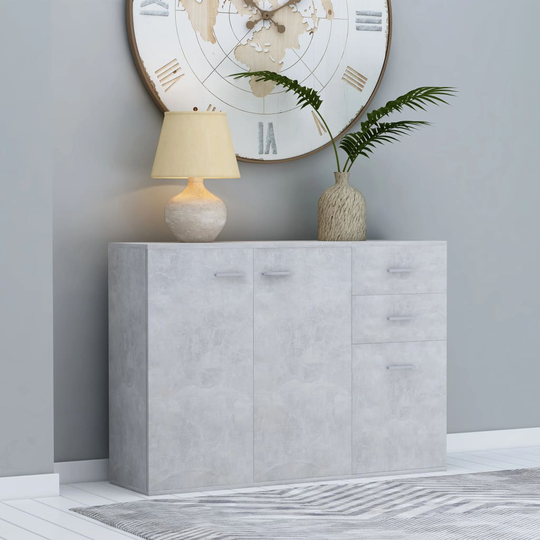 vidaXL Senkki betoninharmaa 105x30x75 cm lastulevy