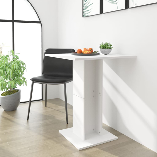 vidaXL Bistropöytä valkoinen 60x60x75 cm lastulevy