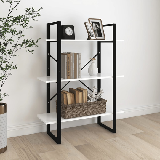 vidaXL Kirjahylly valkoinen 80x30x105 cm lastulevy