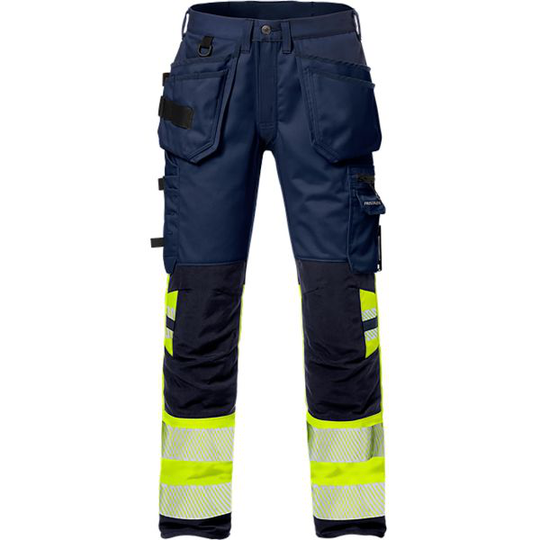 Fristads 2706 PLU Työhousut huomiokeltainen/laivastonsininen C148