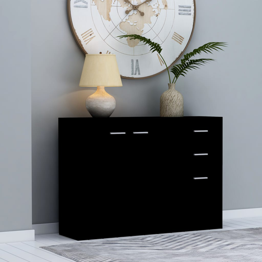 vidaXL Senkki musta 105x30x75 cm lastulevy
