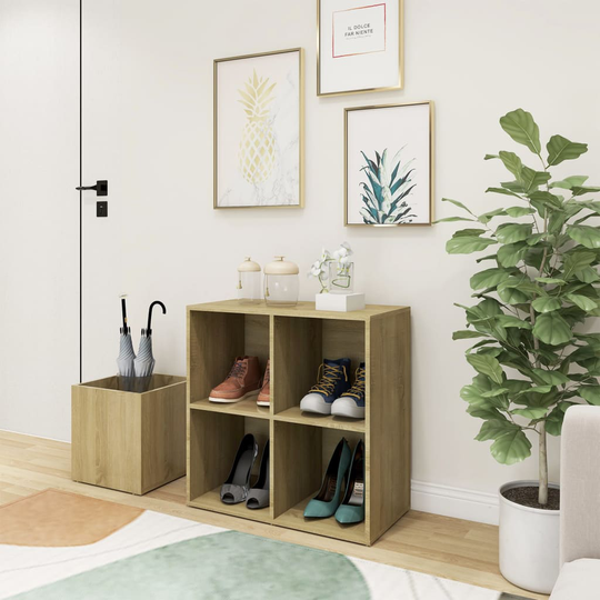 vidaXL Eteisen kenkäkaappi Sonoma-tammi 105x35,5x70 cm lastulevy