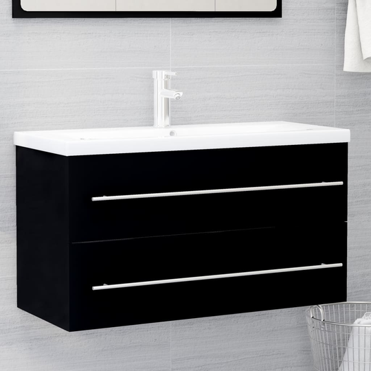vidaXL Allaskaappi musta 90x38,5x48 cm lastulevy