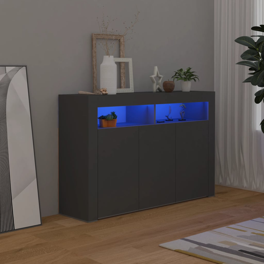 vidaXL Senkki LED-valoilla harmaa 115,5x30x75 cm