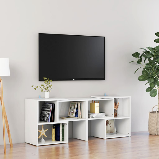vidaXL TV-taso korkeakiilto valkoinen 104x30x52 cm lastulevy