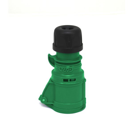 Garo S 332-10 S Jatkopistorasiat IP44, 4-napainen, 32A, lukituslaite 50-500 V, vihreä, 10 h