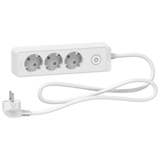 Schneider Electric Unica Extend Haaroitusjatkojohto 3-osainen, maadoitettu, 1.5 m Valkoinen