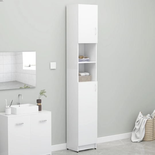 vidaXL Kylpyhuonekaappi valkoinen 32x25,5x190 cm lastulevy