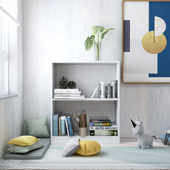 vidaXL Kirjahylly korkeakiilto valkoinen 60x24x74,5 cm tekninen puu