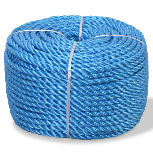vidaXL Punottu Köysi Polypropeeni 10 mm 100m Sininen