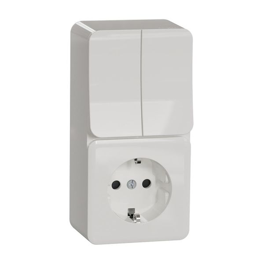 Schneider Electric Exxact Yhdistelmäkytkin kytkin + 1-suuntainen pistorasia Kruunukytkin