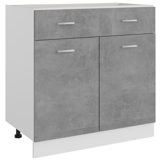 vidaXL Alalipastokaappi betoninharmaa 80x46x81,5 cm lastulevy
